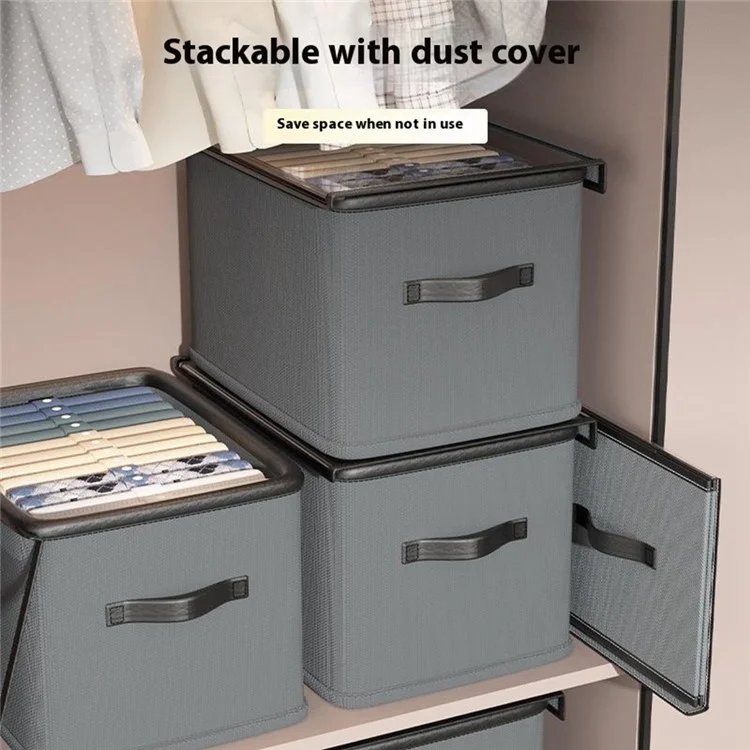 53L Faltbare Aufbewahrungsbox mit Deckel aus Vliesstoff Kleiderschrank-Organizer 47 x 35 x 31 cm