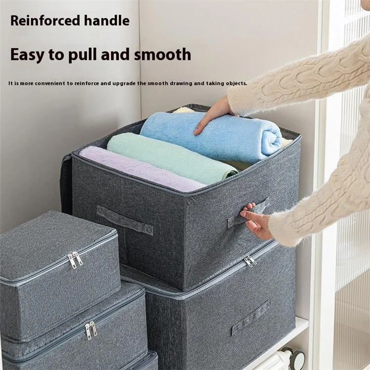 Cationic Foldable Storage Box with Lid Dual Zipper Lockable Large Capacity Organizer S - 30 x 20 x 14 CM