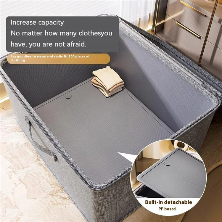 Cationic Foldable Storage Box with Lid Dual Zipper Lockable Large Capacity Organizer S - 30 x 20 x 14 CM