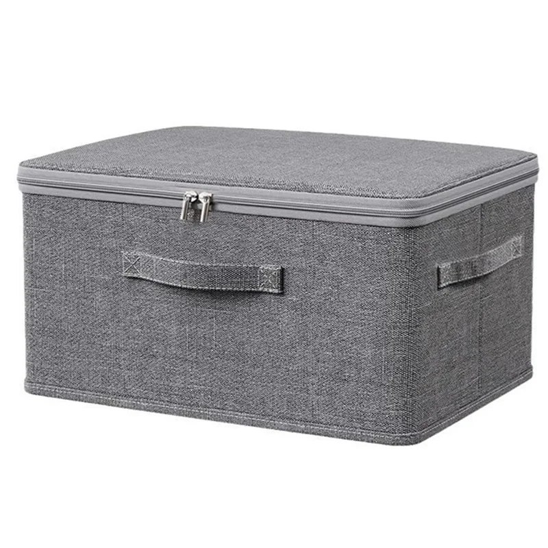 Cationic Foldable Storage Box with Lid Dual Zipper Lockable Large Capacity Organizer M - 38 x 25 x 16 CM