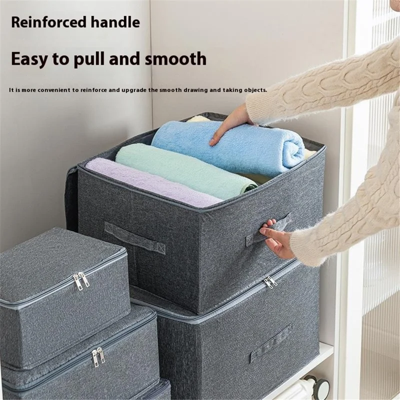 Cationic Foldable Storage Box with Lid Dual Zipper Lockable Large Capacity Organizer M - 38 x 25 x 16 CM