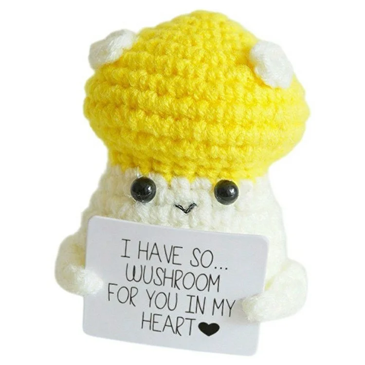 Handmade Crochet Hanging Ornaments Cute Positive Energy Funny Doll Figurines Pendant Decorations - Mushroom
