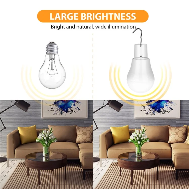 Portable Solar Powered Light Bulb for Outdoor Camping Hanging Tent Lamp