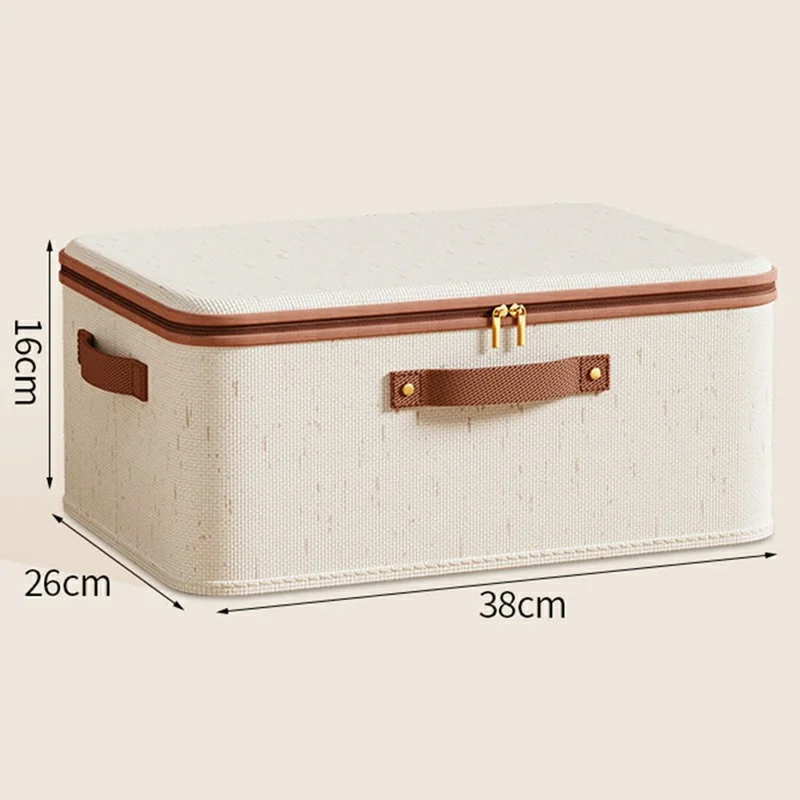 15L faltbarer Organizer für Kleidung, Spielzeug, Unterwäsche, waschbarer Baumwoll-Leinen-Aufbewahrungsbox mit Deckel