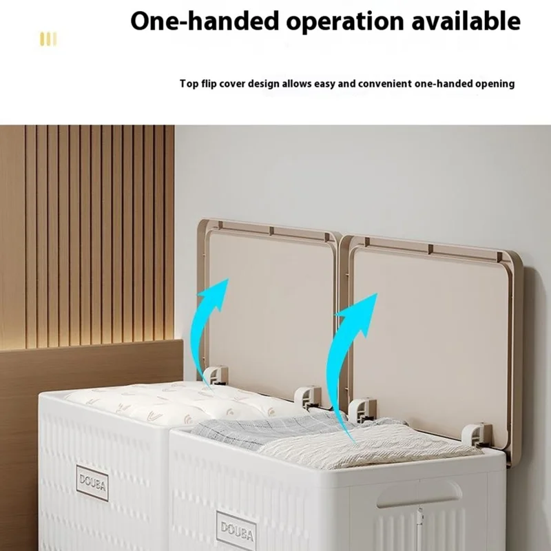 Scatola di stoccaggio pieghevole per vestiti con ruote Cesto per biancheria in plastica ad alta capacità Organizer per trapunte