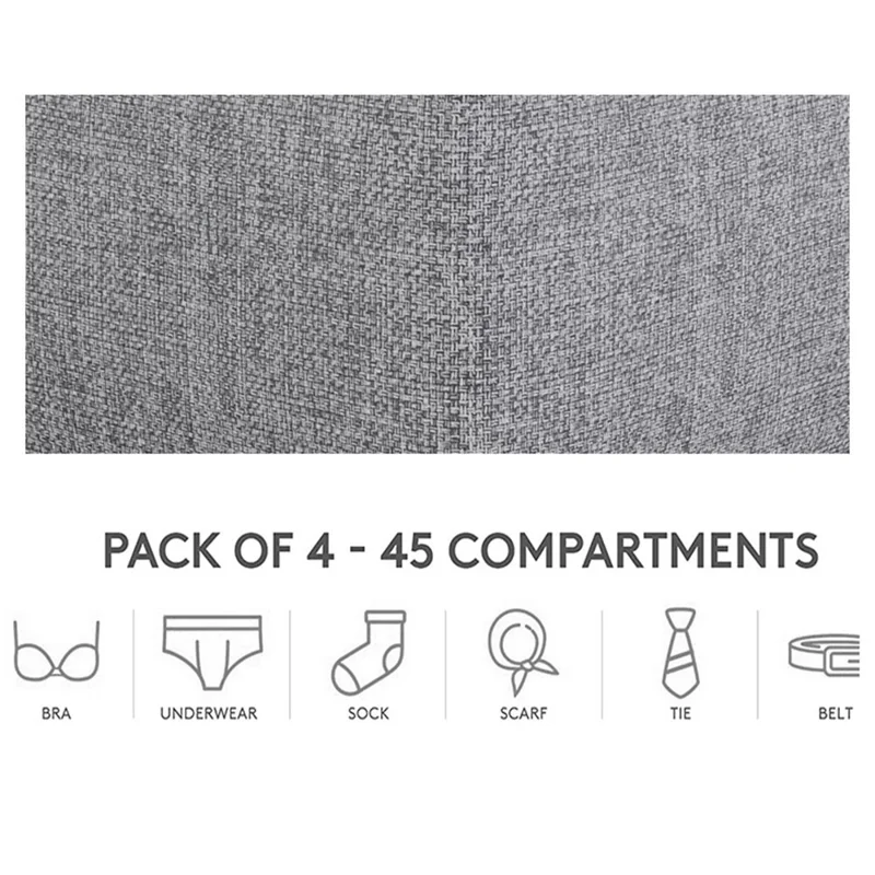 2Pcs Imitation Linen Under Bed Storage Box with Wheels Foldable Closet Organizer for Blanket Toy