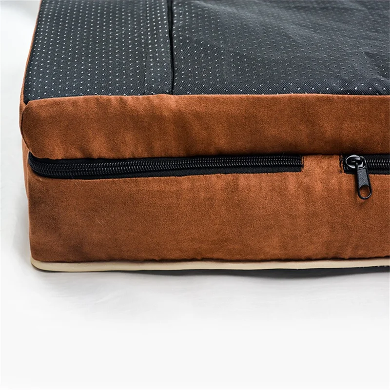 Letto per Cani e Gatti 75 x 50 x 12 cm Divano per Animali con Copri-Letto Rimovibile e Lavabile per Comfort in Ogni Stagione - Marrone Scuro