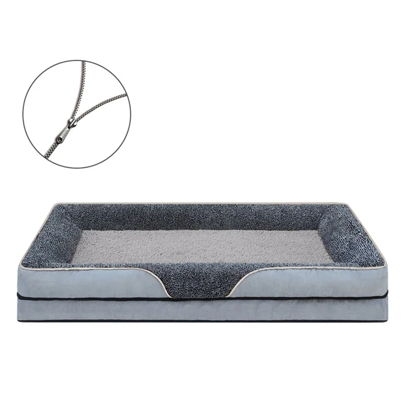 Letto per Cani e Gatti XL Misura 120 x 80 x 16 cm Divano per Animali con Coperta Rimovibile e Lavabile per Comfort in Ogni Stagione - Grigio Chiaro