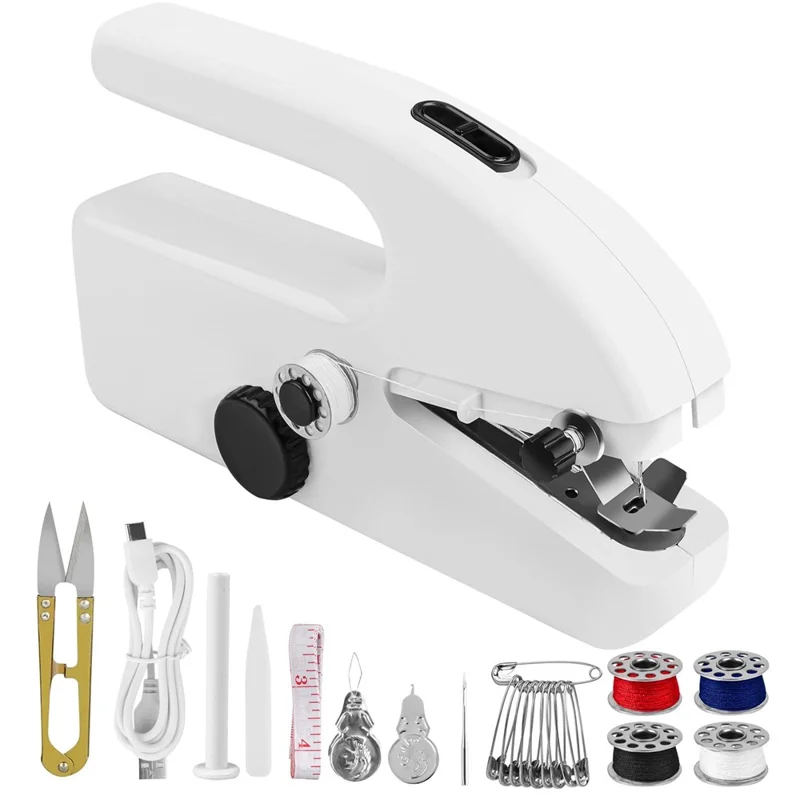Portable Handheld Sewing Machine Mini Electric Double Speed Adjustable for Home / DIY Projects / Beginners