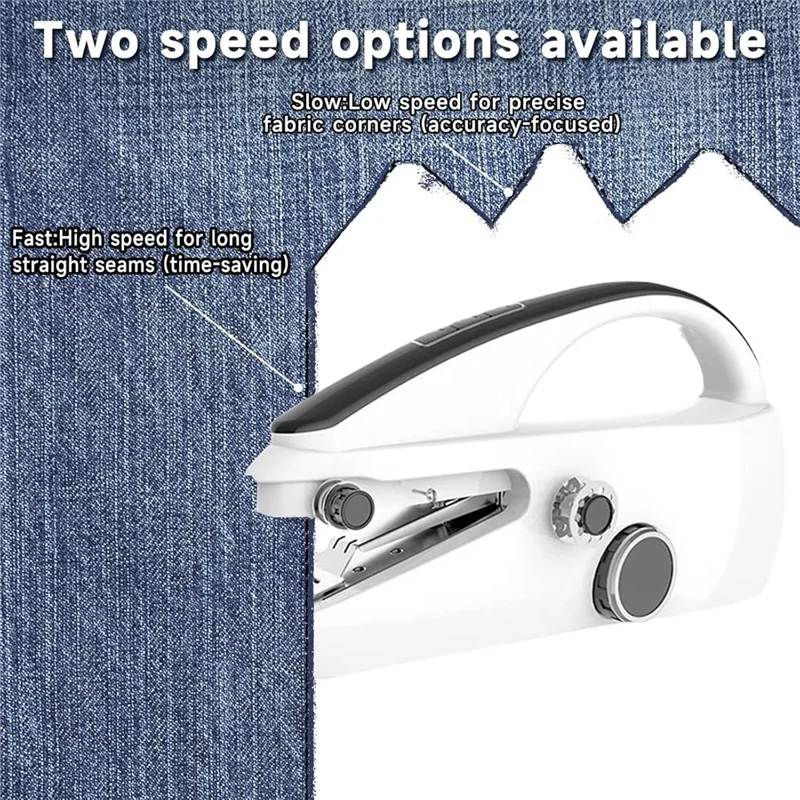 Portable Handheld Sewing Machine Mini Electric Double Speed Adjustable for Home / DIY Projects / Beginners