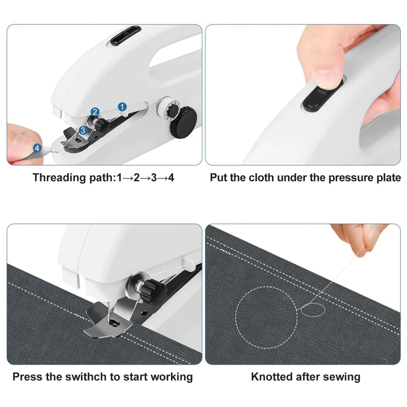 Portable Handheld Sewing Machine Mini Electric Double Speed Adjustable for Home / DIY Projects / Beginners
