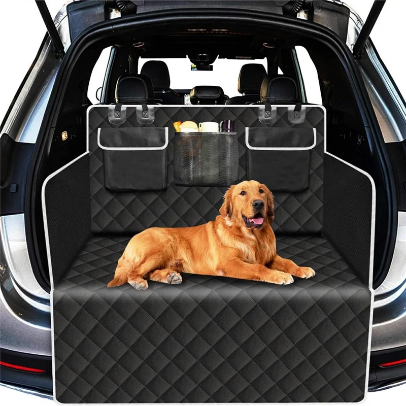 cwd002-2 Cargo Liner for Dogs 600D Oxford Fabric Collapsible Car Boot Protector Pet Mat with Storage Pockets