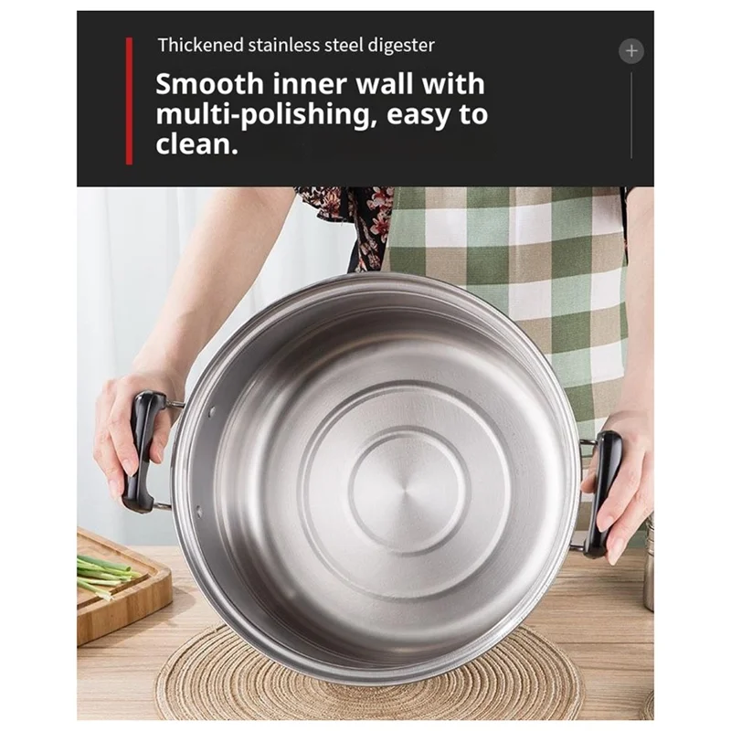 Stainless Steel Stack and Steam Pot Set 26cm 2-Layer Steamer with 2PCS Steamer Trays for Vegetable, Dumpling