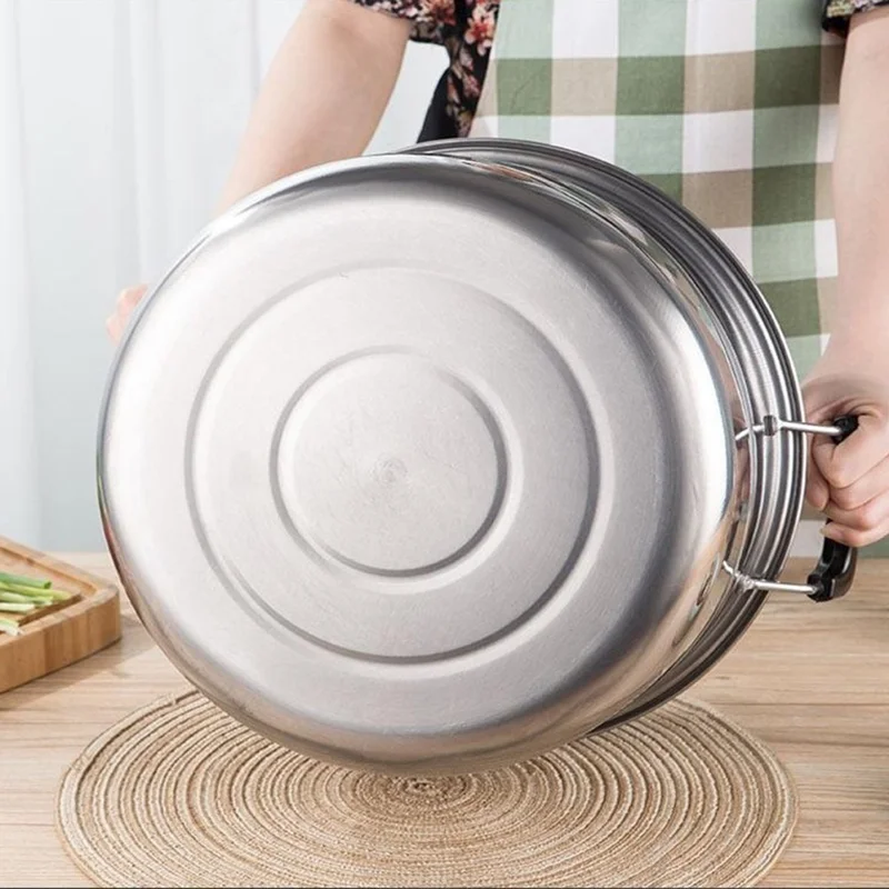 Stainless Steel Stack and Steam Pot Set 30cm 2-Layer Steamer with 2PCS Steamer Trays for Vegetable, Dumpling