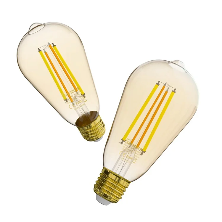 SONOFF B02-F-ST64 Wireless WiFi 2.4GHz Dimmable Vintage LED Bulbs 7W Antique LED Filament Bulbs (Warm Light)