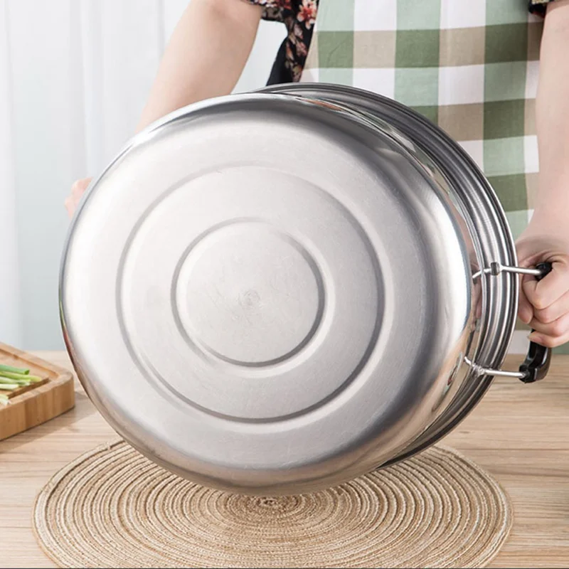 Stainless Steel 3-Tier Steamer Pot 36cm Steaming Pot Cookware with 2PCS Steaming Trays for Induction  /  Gas Stove