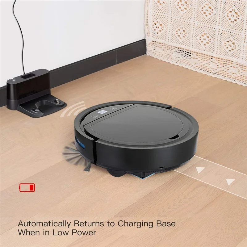 118HW 2500PA Robot Vacuum Cleaner Wireless Smart APP Auto-Recharge Remote Voice Control Sweeping Cleaning Machine - White
