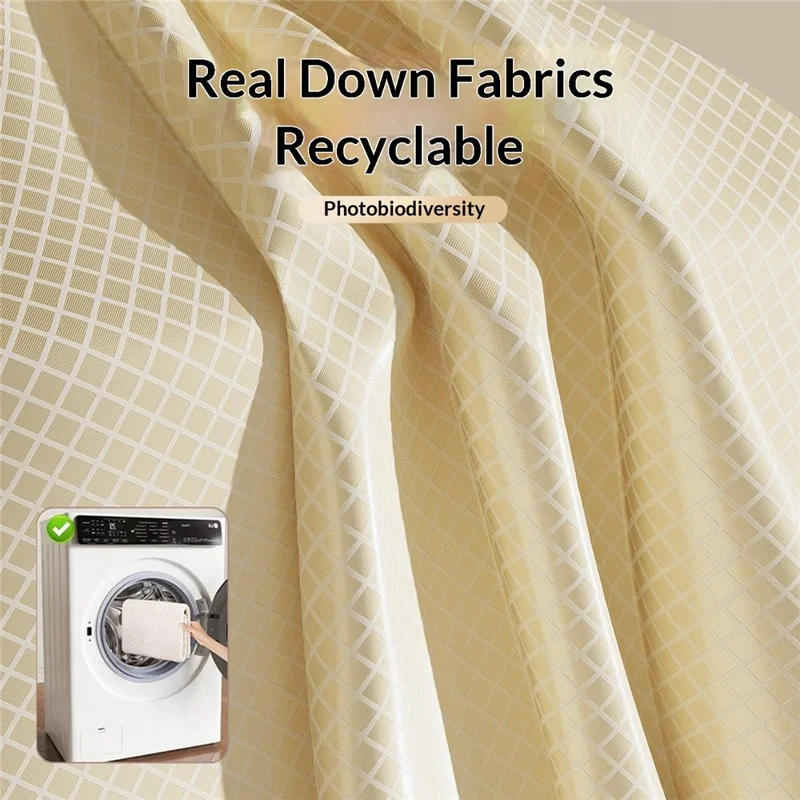 Sac de Rangement Double Couche 54x42x60 cm, Pochette de Compression Organisateur pour Vêtements, Couettes, Doudounes - Beige