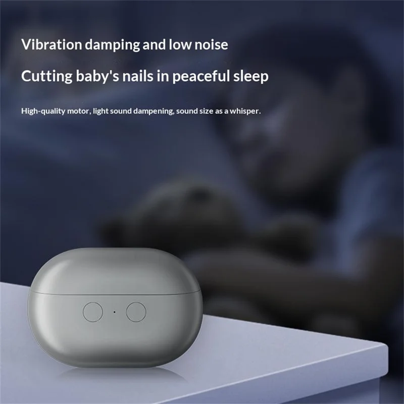 M7 3-in-1 Multifunktions-Elektrische Nagelschere Ultraschweigsam 500 mAh Typ-C LED-Licht Automatische Nagelschere - Grau