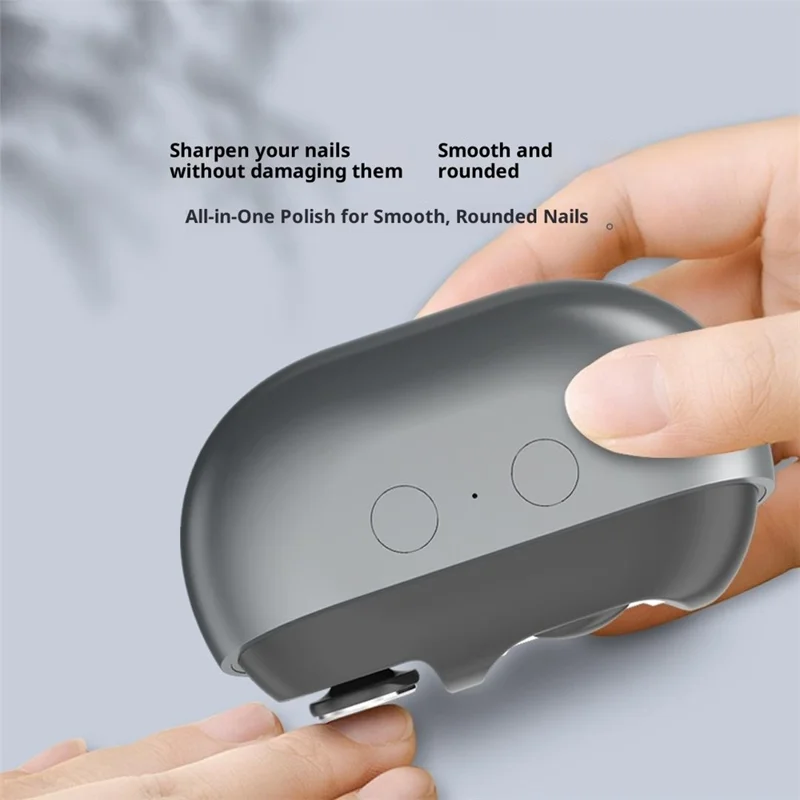 M7 3-in-1 Multifunktions-Elektrische Nagelschere Ultraschweigsam 500 mAh Typ-C LED-Licht Automatische Nagelschere - Grau