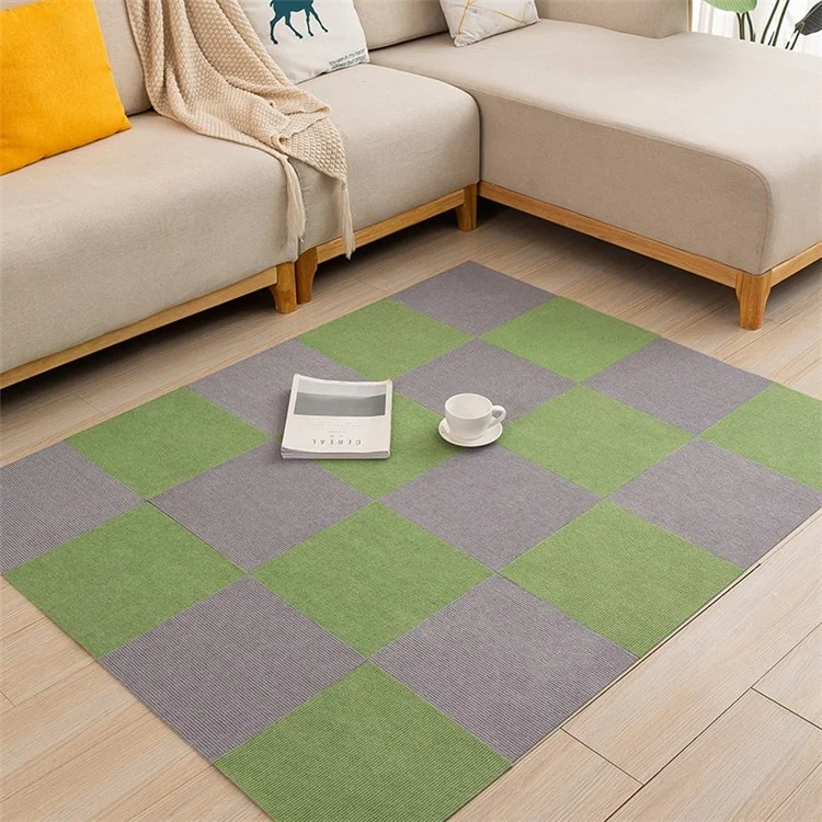 30 Cmx30 cm Selbstkleber Teppichbodenfliesen Baby Teppiche Waschbare Anti-rutsch-bodenmatten Quadrate Bodenschutzkissen Für Innenhäuserbüro - Beige