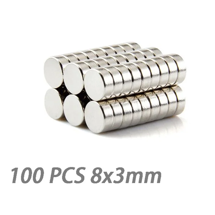 100pcs 8x3mm Rund Magnet Super Strong Magnetic Ndfeb Permanent Magnet