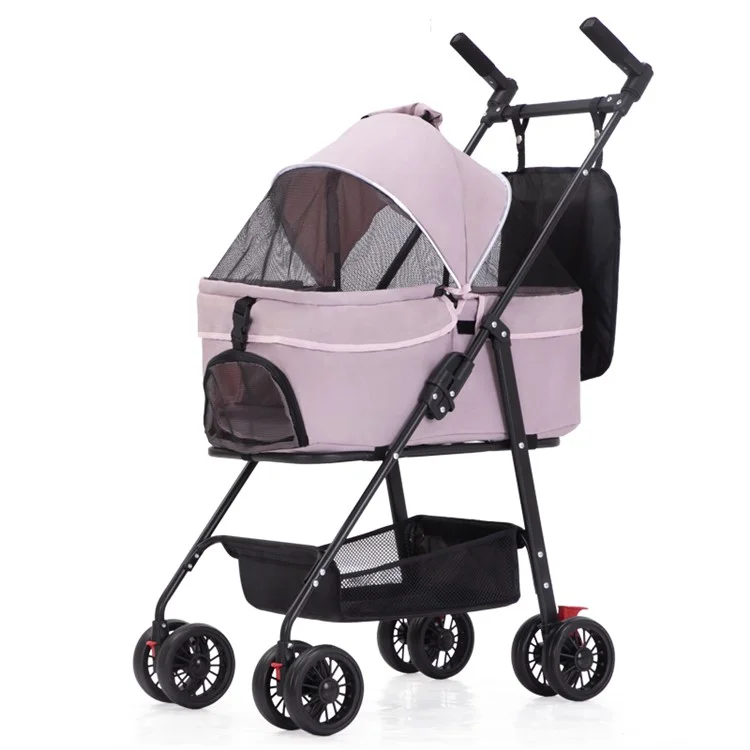 TG-PS001 2-en-1 Chariot de Transport pour Chien et Chat - Rose