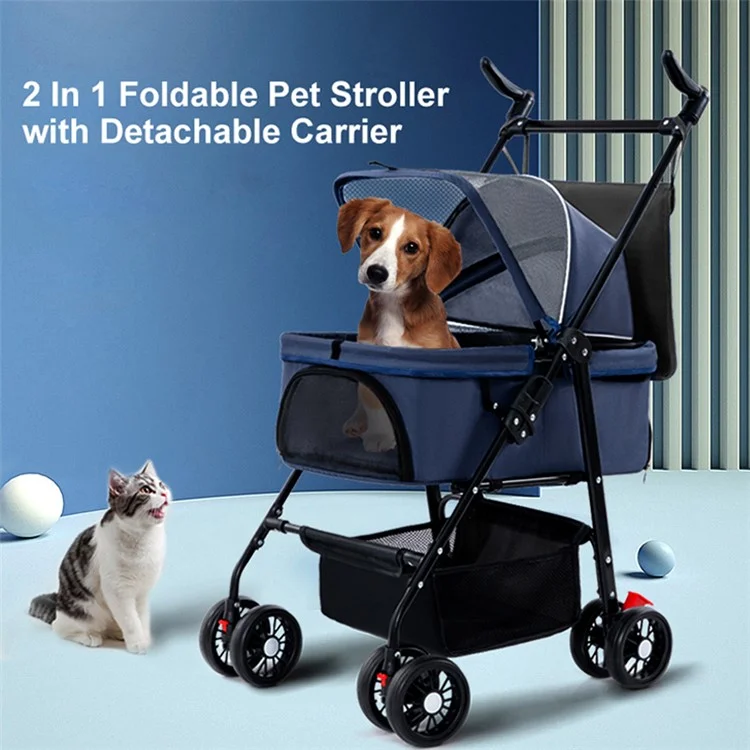 TG-PS001 2-en-1 Chariot de Transport pour Chien et Chat - Rose