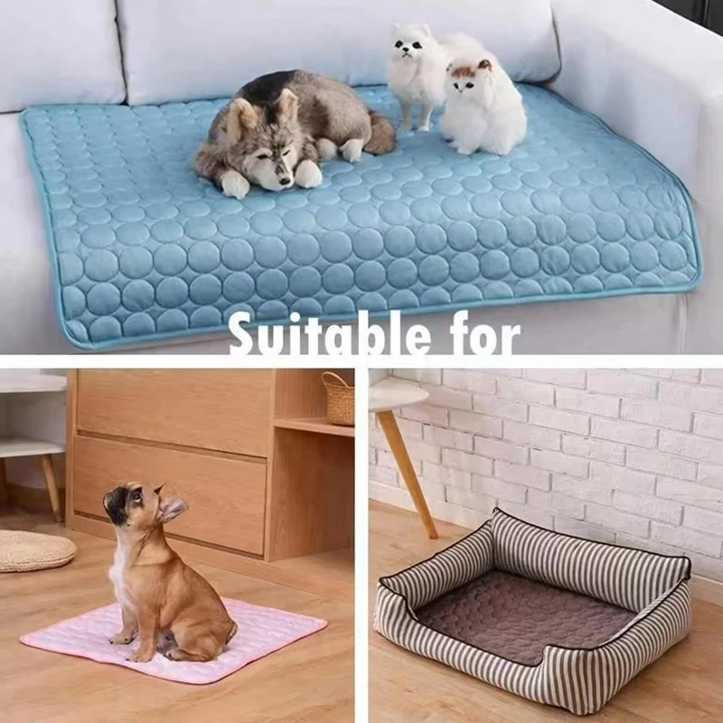 TG-PB0103 Breathable Bed Blanket Summer Pet Cooling Mat Sleeping Ice Pad Pet Gift, Size XL - Light Grey