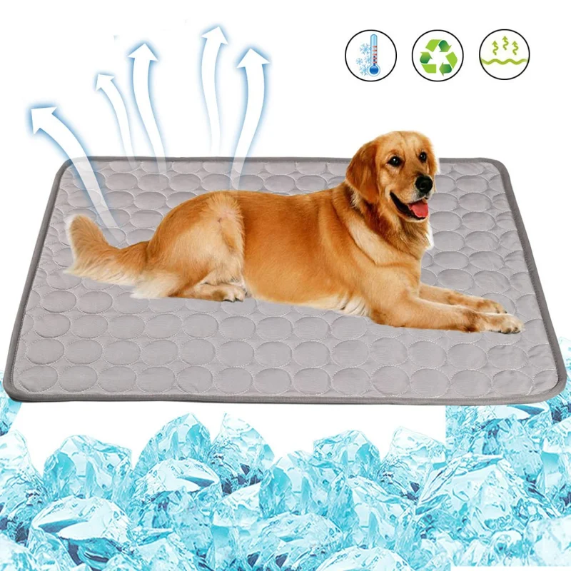 TG-PB0103 Breathable Bed Blanket Summer Pet Cooling Mat Sleeping Ice Pad Pet Gift, Size XL - Light Grey