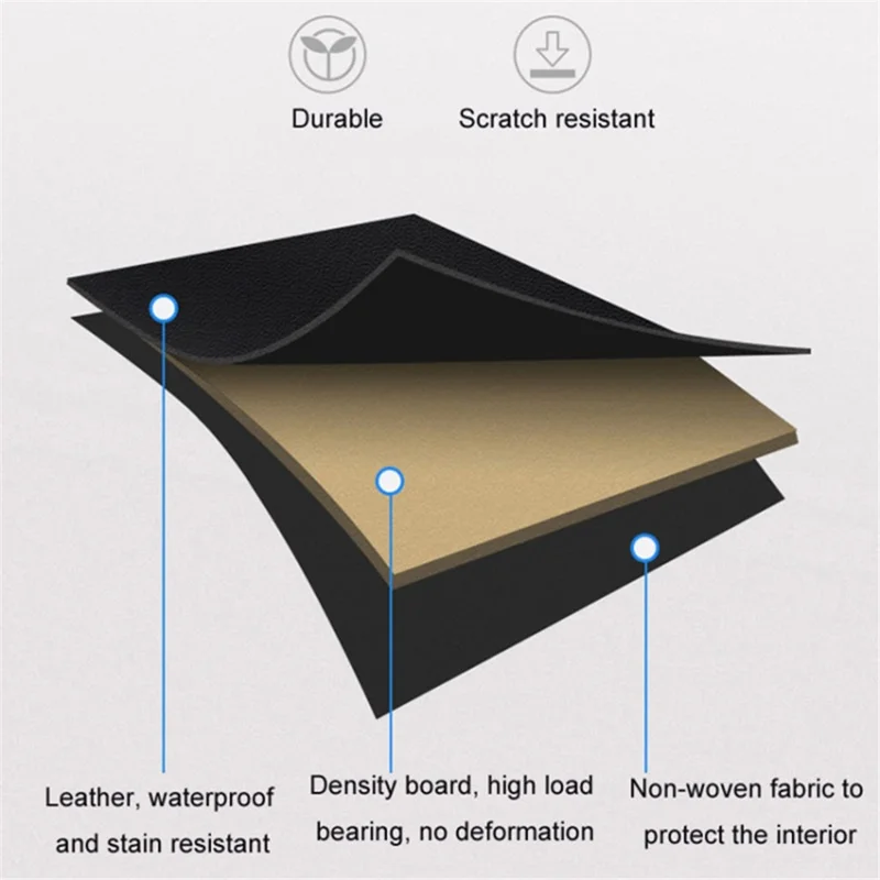 Organizador de Porta-Malas de Couro PU com Pendurar Caixa de Grande Capacidade Bolsa de Armazenamento Dobrável - Preto