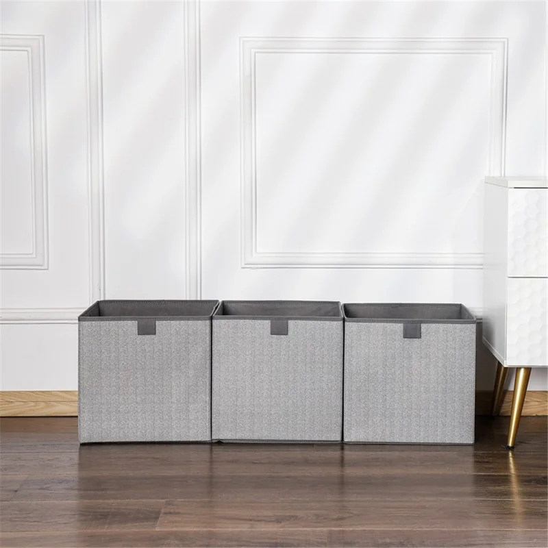 MOHO&HOME MDJ-612123 16L Non-Woven Fabric Storage Box Drawer Type Collapsible Clothes Socks Organizer - Grey