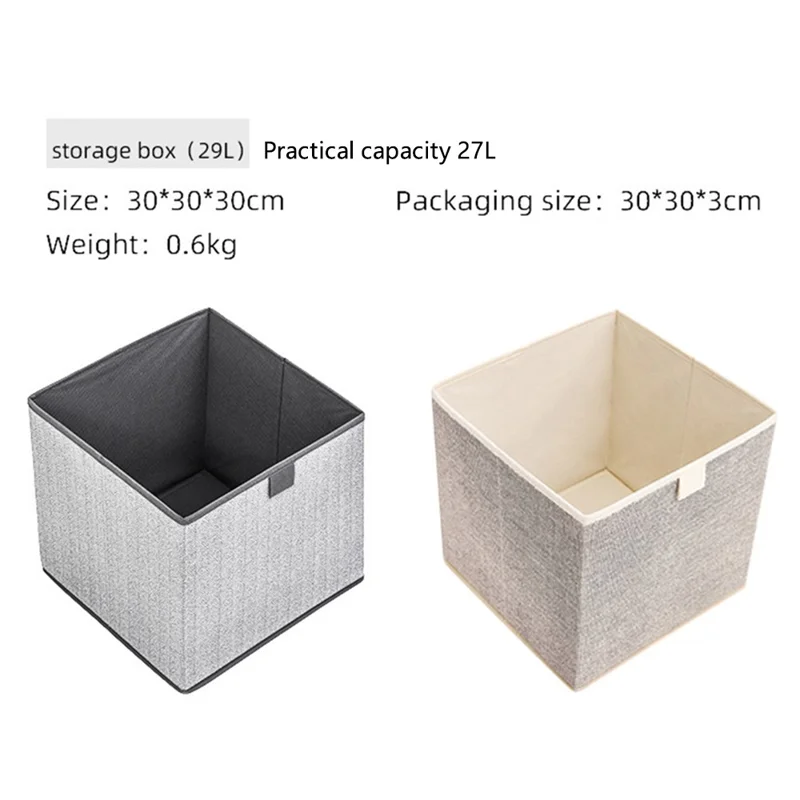 MOHO&HOME MDJ-612123 29L Collapsible Storage Box without Lid Non-Woven Fabric Clothes Socks Organizer - Grey