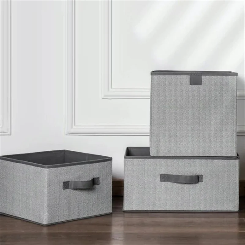 MOHO&HOME MDJ-612123 29L Collapsible Storage Box without Lid Non-Woven Fabric Clothes Socks Organizer - Grey