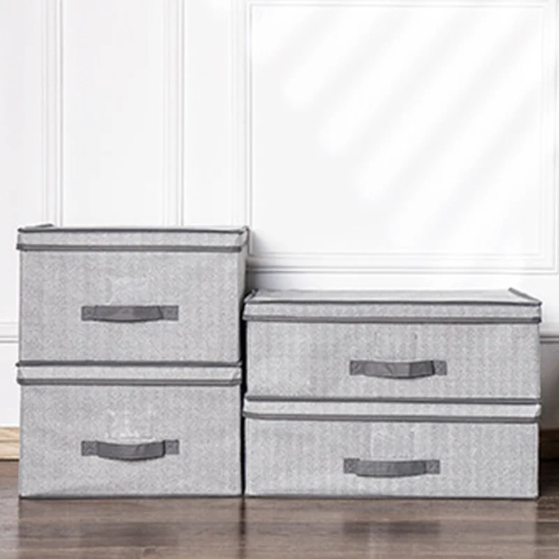 MOHO&HOME MDJ-612123 29L Collapsible Storage Box without Lid Non-Woven Fabric Clothes Socks Organizer - Beige
