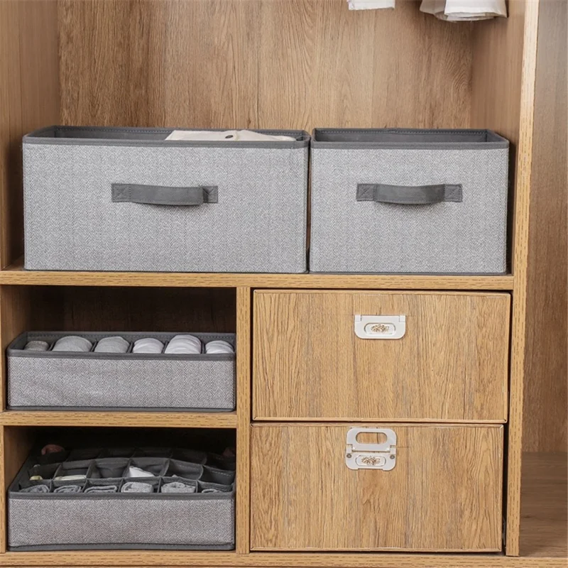 MOHO&HOME MDJ-612123 29L Collapsible Storage Box without Lid Non-Woven Fabric Clothes Socks Organizer - Beige