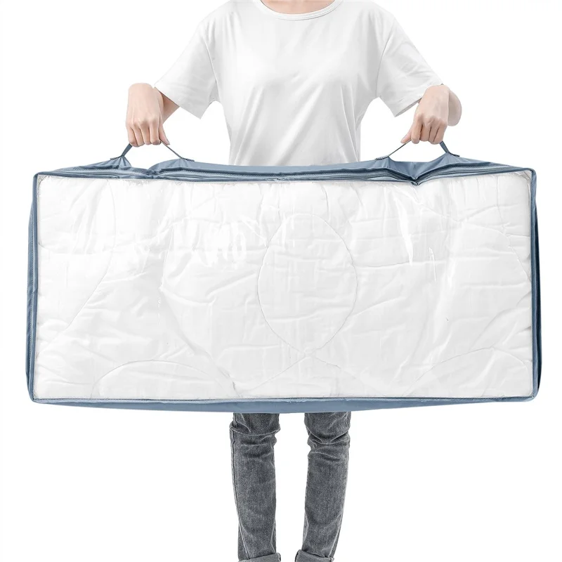 MOHO&HOME MDJ-6183 Clear Cover Under Bed Storage Bag Oxford Cloth Foldable Quilt Clothing Organizing Box