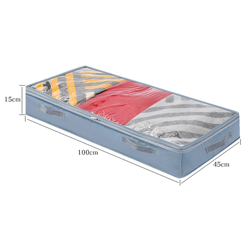 MOHO&HOME MDJ-6183 Clear Cover Under Bed Storage Bag Oxford Cloth Foldable Quilt Clothing Organizing Box