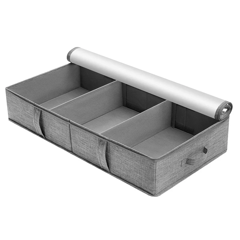 MOHO&HOME MDJ-6142 Folding Household Blankets Toy Sorting Box Under Bed Clothing Storage Bag, Transparent Cover