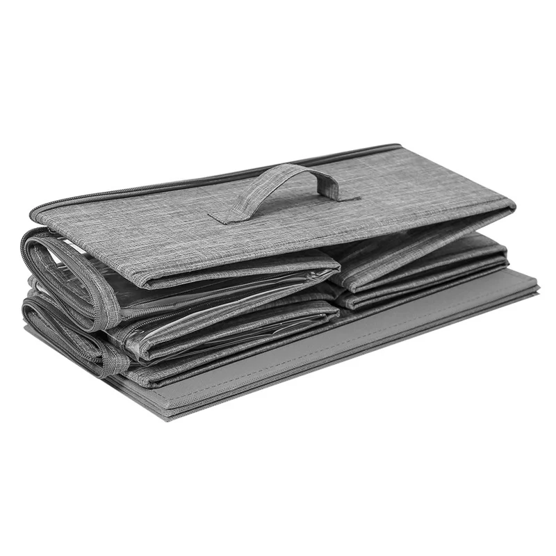 MOHO&HOME MDJ-6142 Folding Household Blankets Toy Sorting Box Under Bed Clothing Storage Bag, Transparent Cover
