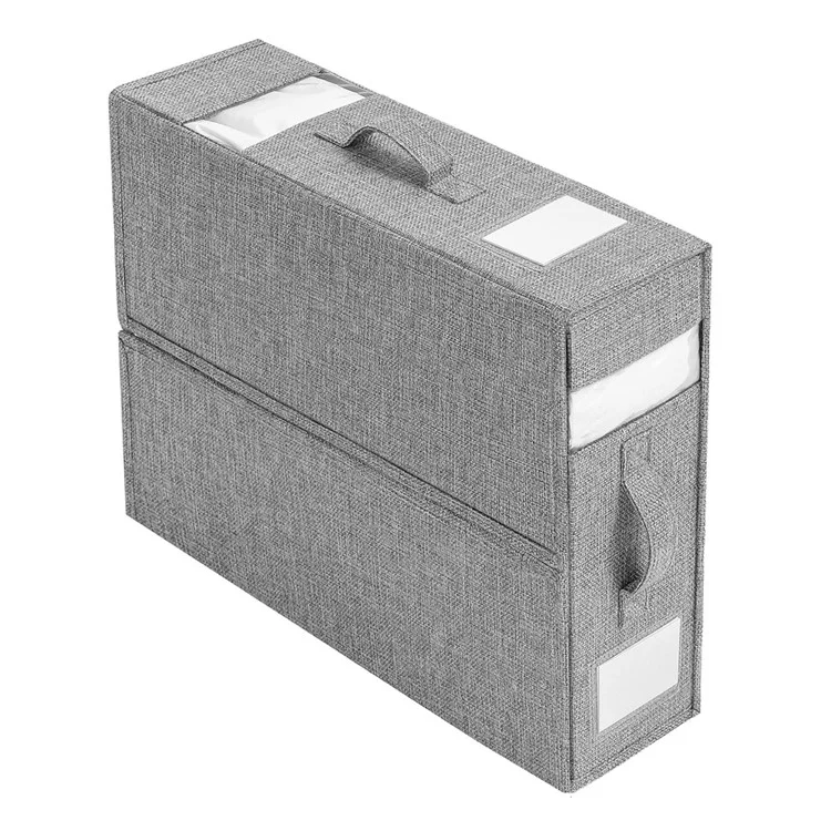MOHO&HOME MDJ6143 Visual Windows Quilt Storage Bag Bedspread Pillowcase Wardrobe Bed Sheet Organizer - Grey