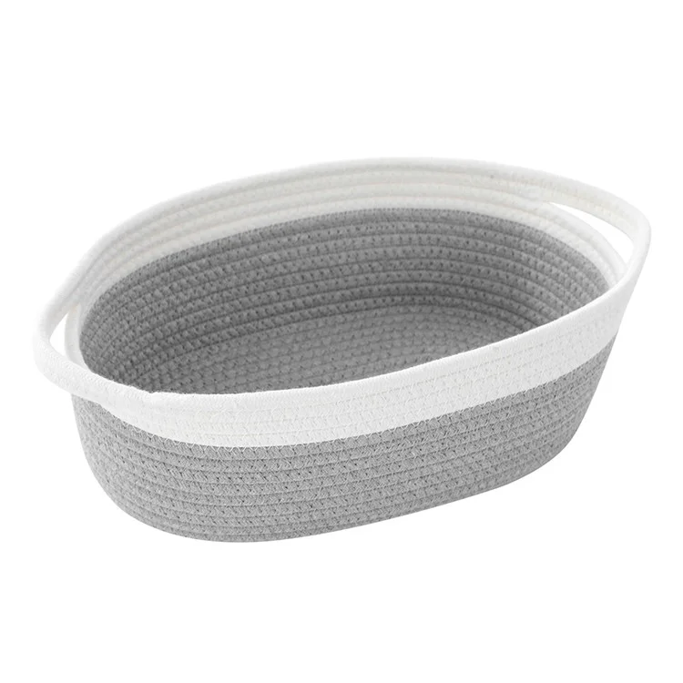 Корзина для хранения AB-029 Natural Cotton Rope Woven Organizer Box для детской комнаты, игрушек, книг - серый
