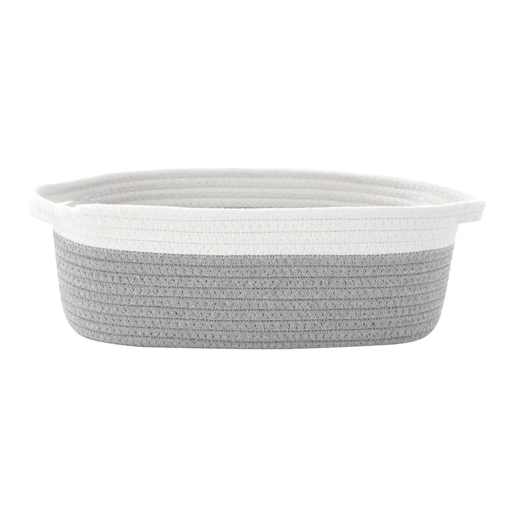Корзина для хранения AB-029 Natural Cotton Rope Woven Organizer Box для детской комнаты, игрушек, книг - серый