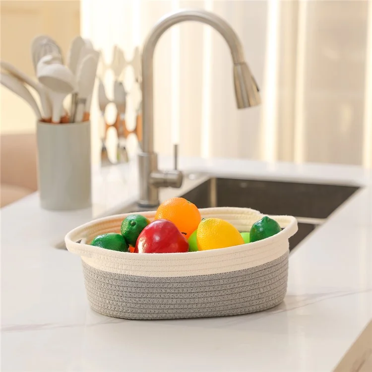 Корзина для хранения AB-029 Natural Cotton Rope Woven Organizer Box для детской комнаты, игрушек, книг - серый