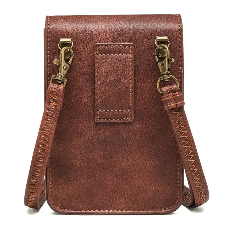 FBG090BN Women's Punk PU Leather Crossbody Bag Shoulder Purse Daypack Phone Holder Pouch Travel Bag