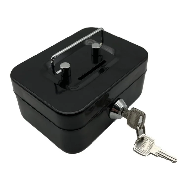 Money Box Metal Security Lock Box Lockable Money Bank Portable Small Coin Safe Box with Keys - Pink