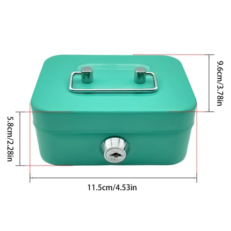 Money Box Metal Security Lock Box Lockable Money Bank Portable Small Coin Safe Box with Keys - Pink
