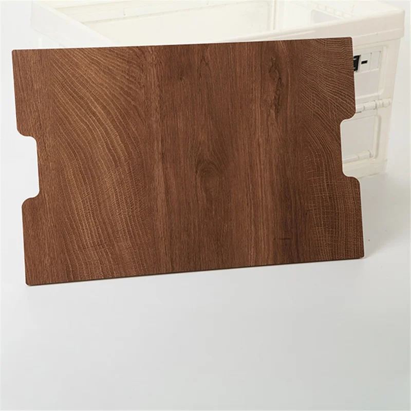 55L Storage Box Wood+PP Outdoor Foldable Storage Organizer with Lid, 525x360x295mm - White