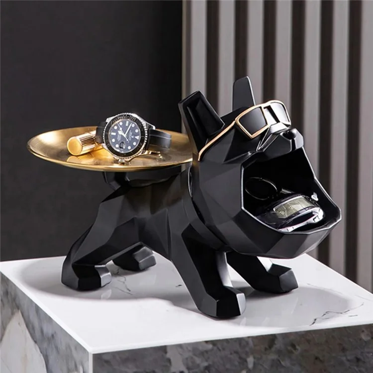 Eintrittsbereich Schlüsseltablett Harz Bulldogge Skulptur Tischorganisator Heimdekoration 