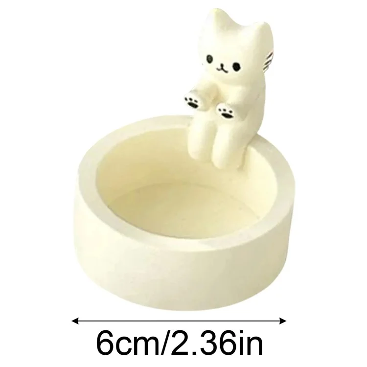 Cute Cat Scented Candle Holder Resin Candlestick Home Restaurant Decoration - Style B